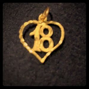 10k Yellow Gold “18” charm